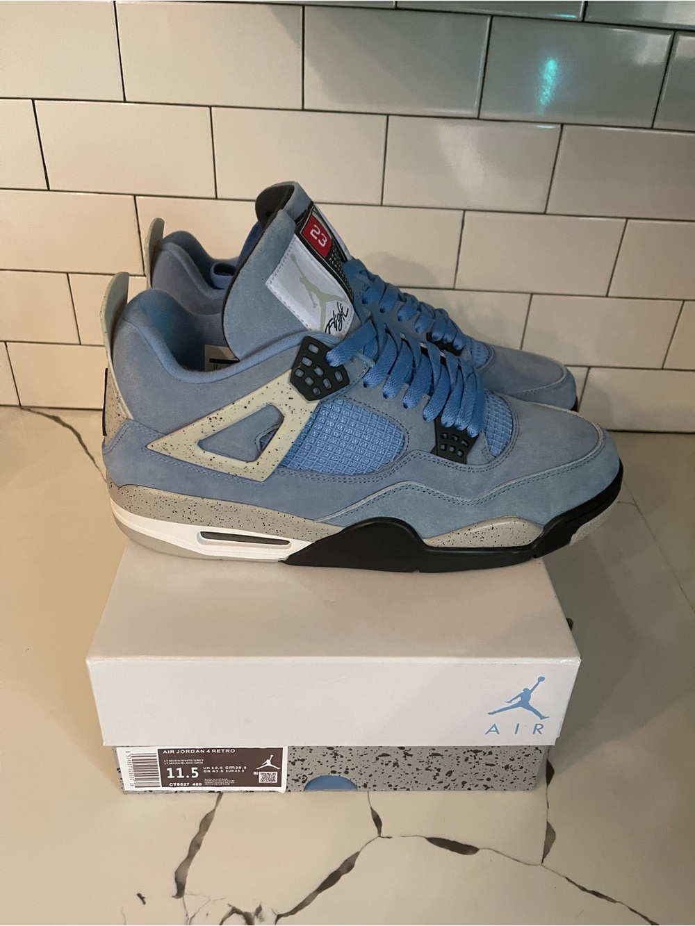 Men’s Retro 4 University Blue Size 11.5. - Picture 8 of 8